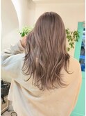 透明感ハイトーンダブルカラーゆるふわロングスタイル20代30代