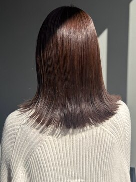 ナカオコアフュール(NAKAO COIFFURE) グレージュカラー 外ハネミディアム 髪質改善 艶髪