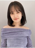 ボブ レイヤーボブ 内巻きボブ ブルーブラック 小顔