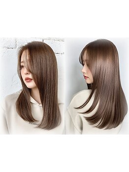 【酸性ストレートで髪質改善♪】プレミアム縮毛矯正+カット+選べるTr\14800。プチプラなのに期待以上★