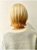 くびれボブ/ブリーチグラデーション/外ハネ
