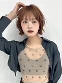 大人美人前髪ボブウルフ外国人風カラーフェミニンモード外ハネ