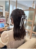 お呼ばれヘア カチモリハーフアップ×リボン
