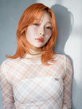 アルバム 銀座(ALBUM GINZA) ブリーチハイトーン韓国ヘア顔周りレイヤーロング_F20885