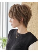 【40代50代60代】くびれショートボブ／面長丸顔◎／抜け感ヘア