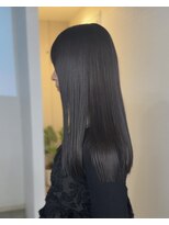 バンクスヘアー(BANK'S HAIR)&nbsp;ツヤ髪スタイル　ダークブラウン　顔周りカット　韓国　春カラー