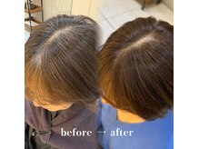 インプレッション(impression produced by LA’BO)の雰囲気（白髪を馴染ませ伸びても境目が目立たない“白髪ぼかしカラー”）