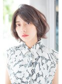 ひし形シルエット♪こなれ感のある骨格補正の小顔ミディアム