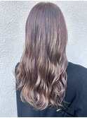 ロングミックス巻き☆ハイトーンベージュ