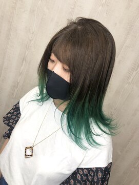 ラッズプラスエイチ(Lads+h) 境目のないグラデーションカラー　グリーンカラー☆