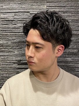 ヒロギンザ 恵比寿店(HIRO GINZA) ツーブロックビジネスショートフェードパーマコンマヘア