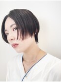 【Say.福岡】前下がりショートボブ×アッシュブラック×前髪なし