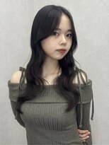 フレーム 博多店(FRAME)&nbsp;前髪韓国風レイヤーカット波巻き×コリアンブラック【福岡博多】