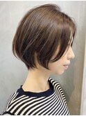 大人マッシュショート丸みショート黒髪ショートベリーショート