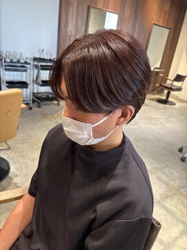 クラン バイ ナチュラル(clan by Natural) センターパート/メンズカット/レッドブラウン/ワインレッド