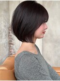 似合わせショートボブ30代40代50代前下がり小顔新宿丸顔面長