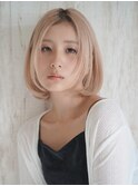 前髪なしハイトーンボブレイヤー