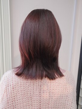 ガーデン 銀座(GARDEN) ワインレッド バーガンディ 顔まわり レイヤー ボブ