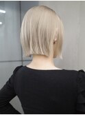 【GEEKS渋谷】冬カラー/ホワイトブリーチ/パールホワイト/ボブ