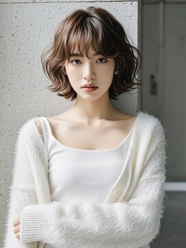 ベリーショートハンサムショートバレイヤージュハッシュカット