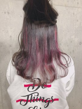 サロンドミルク 原宿(salon de MiLK) グレージュ＆ハイライトピンクレッド