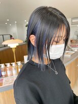 フープヘアー(HOOP.HAIR) インディゴブルーカラー/ミディアムミニボブ