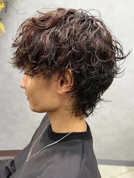 リット×ベリエ(Lit.×belier) 波巻きスパイラルパーママッシュウルフツーブロックメンズパーマ