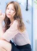 +animo吉川美南+ハイトーンカラー×ソバージュゆる巻きロングi