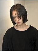 =メンズボブ/ダークアッシュ/ニュアンスパーマ/メンズウルフ