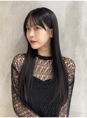 調布レディース顔周りレイヤーワンカラーブルーブラック