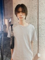 =メンズボブ/フェザーパーマ／MEN’S HAIR/ブルーブラック