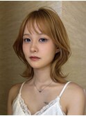 ミディアムレイヤー韓国くびれヘア顔まわりレイヤー