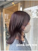 大人ピンクブラウンカラー/透明感カラー/30代/40代/50代
