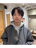 ベリーショート/ダークアッシュ/ニュアンスパーマ/韓国マッシュ