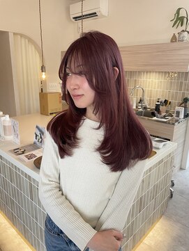 マイン(main) ブリーチあり、ワインレッド