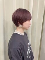 ハピネス 王寺店(Happiness)&nbsp;マッシュショート フェイスレイヤー ピンクベージュショートボブ