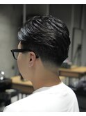 MEN'S/毛流れサイドパート×テーパーフェード/毛流れパーマ