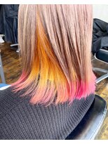 ガルボ ヘアー(garbo hair)&nbsp;#オレンジカラー#ピンクカラー#インナーカラー#下村カラー