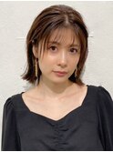 シースルーバング×外はね切りっぱなしボブ×前髪 20代30代40代
