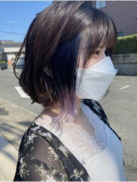 シエロヘアー(Cielo hair) パープル×ネイビー 2カラーインナーカラー
