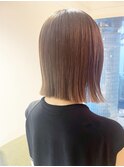 切りっぱなしボブ×秋グレージュ