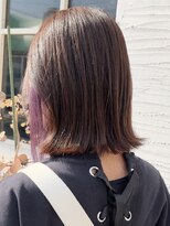 ヘアーエポック(hair epoque)&nbsp;大人美人外ハネボブショコラアッシュ前髪小顔カットモテ髪