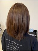 大人美人イメチェン大人ミディこなれヘアチェリーブラウン