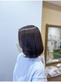 長め前髪がおしゃれなミディアムボブ/ハイライト/ロブ