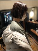 【飾磨/姫路】切りっぱなしボブ/暗めピンクカラーが人気