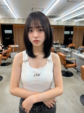 ガーデン 渋谷(GARDEN) くびレイヤー前髪ありイメチェンアンブレラカラーこなれミディ