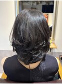 40代50代華やかな大人ひし形レイヤー髪質改善白髪染め根元パーマ