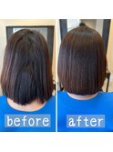 【箕面豊中池田】髪質改善艶髪縮毛矯正ビフォーアフター