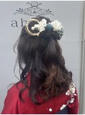 ふわふわハーフアップ ×袴  卒業式ヘア