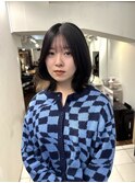 顔周りカット 2way前髪 ロブレイヤー 伸ばしかけに◎